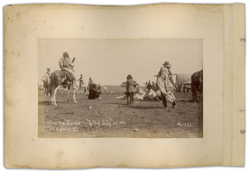 Two Original Photographs From 1891, After the Wounded Knee Massacre -- One Photograph Shows Chiefs Two Strike, Crow Dog & High Hawk, ''Leaders of the Hostile Indians...During the late Sioux War''